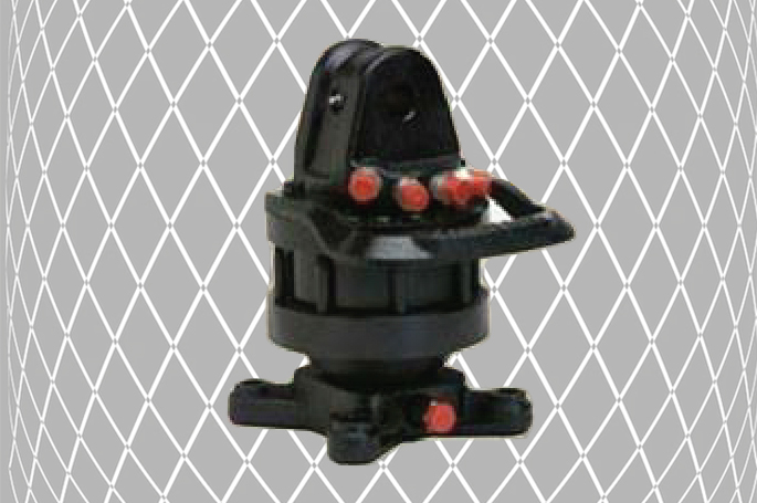 Flange-mount rotator for cranes and brick handling grabs
