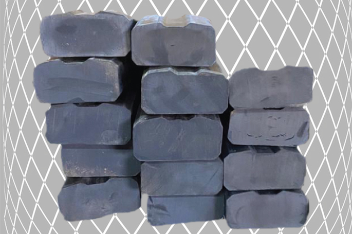 Solid replacement rubbers for brick handling grabs